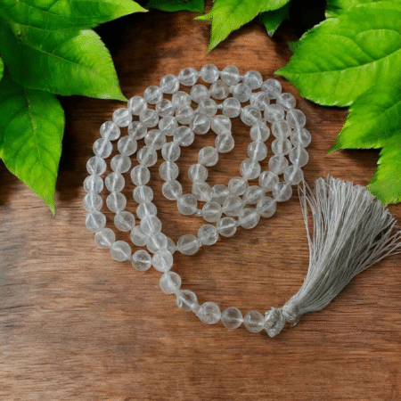 Real Sphatik Mala (108 Beads, with Certificate)