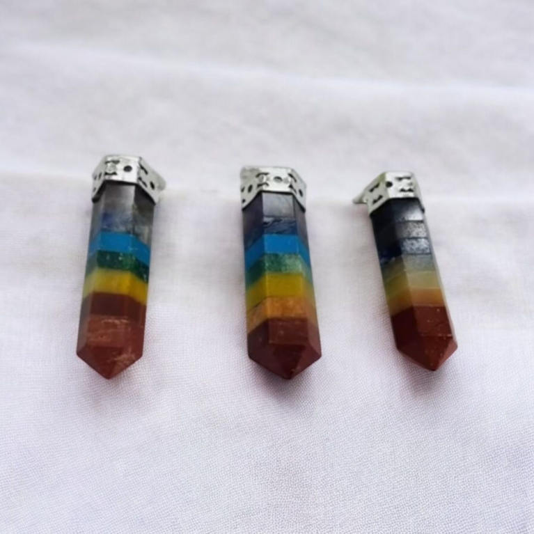 7 Chakra Pencil Pendant (with Cap)