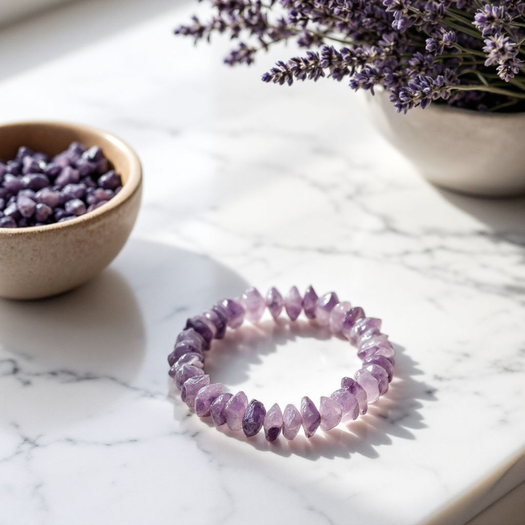Uncut Amethyst Bracelet