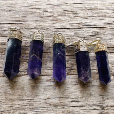 Amethyst Pencil Pendant (with Cap)