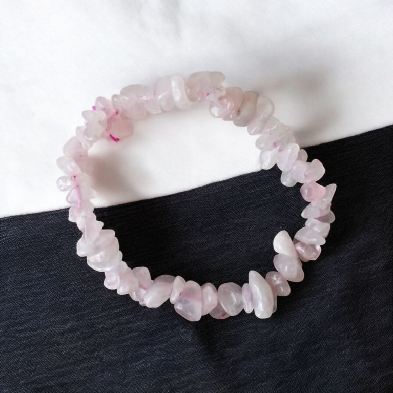 Uncut Rose Quartz Bracelet